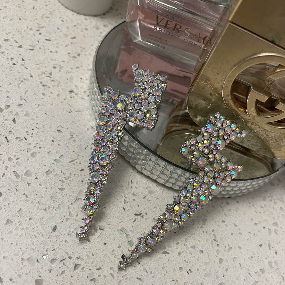 Lightning Bolt Rhinestone Earrings